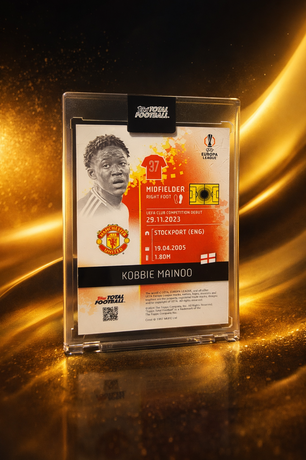 Kobbie Mainoo Topps Total Football Gold 2/5⚽️ 🏴󠁧󠁢󠁥󠁮󠁧󠁿 🎭 - Manchester United